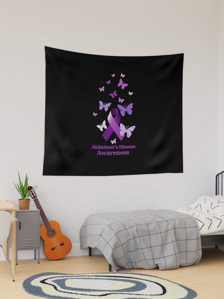 Purple Awareness Ribbon with Butterflies by Alondra, Redbubble