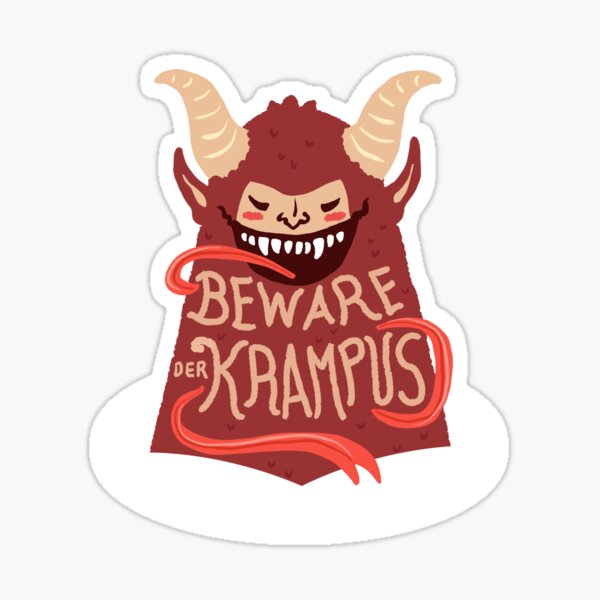 Beware Der Krampus Sticker