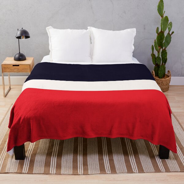 Navy Blue and Red Throw Blanket
