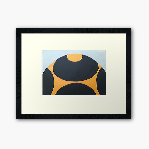 Collage in orange and black Framed Art Print