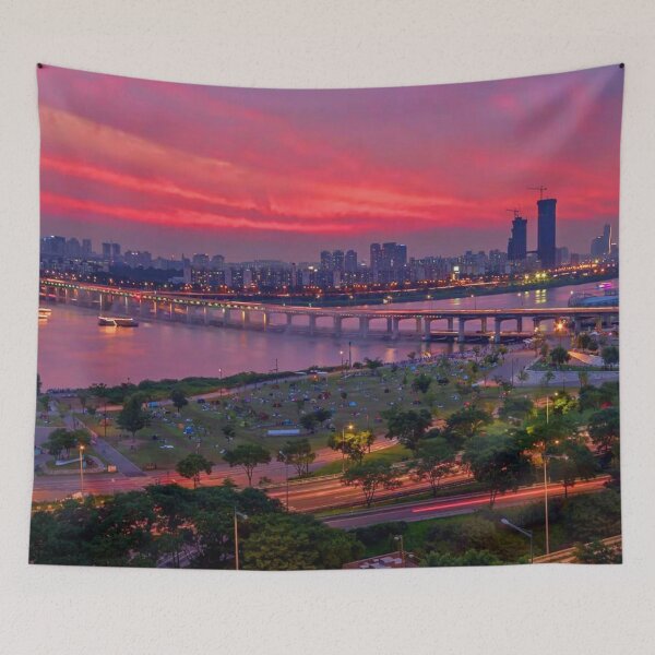 Item preview, Summer sunset in Seoul Korea designed and sold by KorSeouDesign.