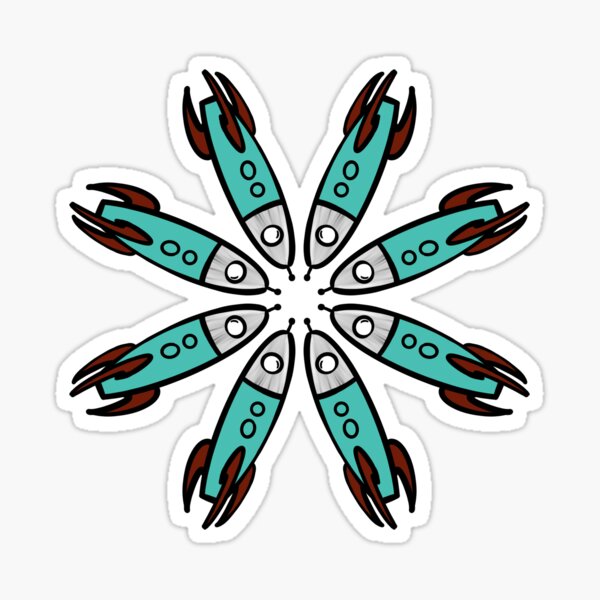 Item preview, 50s Rocketship Flower designed and sold by LadyOfArden.