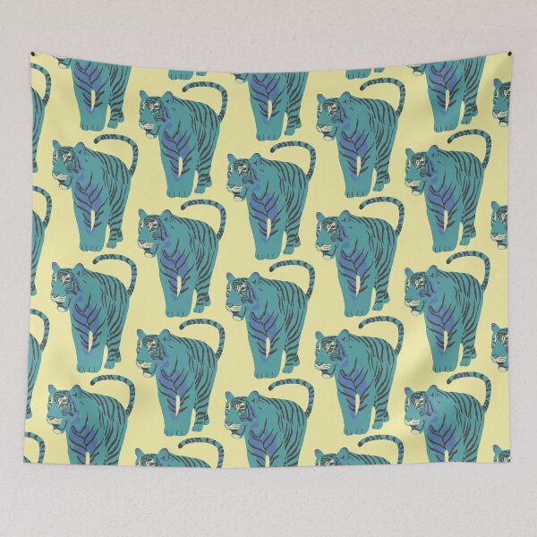 Item preview, Green tiger walking with stripes designed and sold by Flyingwall.