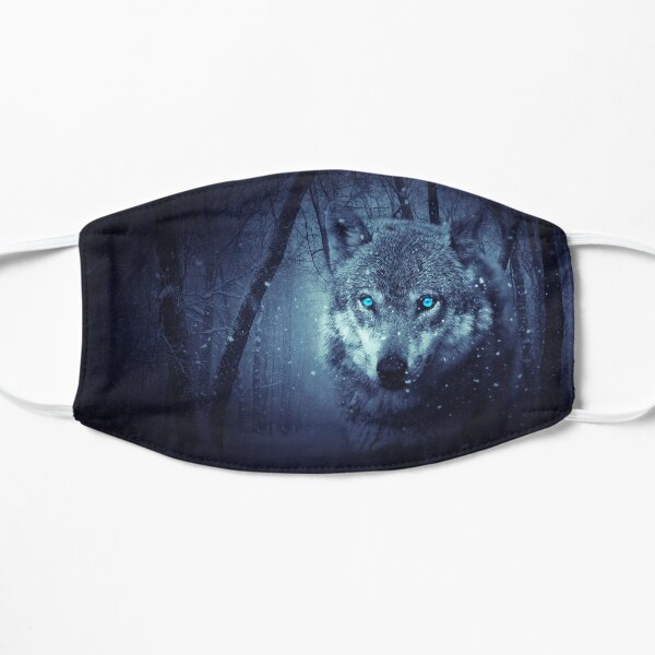 Loup gris aux yeux bleus Masque taille M/L