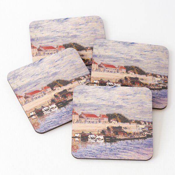Item preview, Alfred Sisley - Barges on the Loing at Saint-Mammes designed and sold by Impressionist Masters.