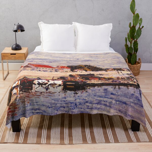 Item preview, Alfred Sisley - Barges on the Loing at Saint-Mammes designed and sold by Impressionist Masters.