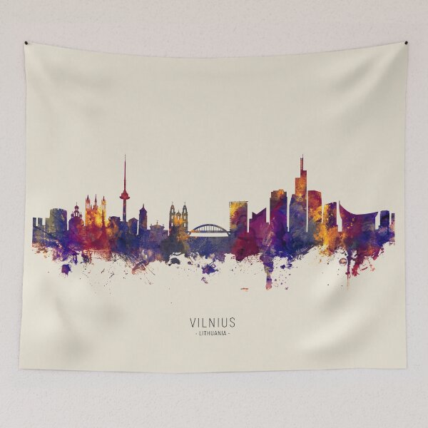 Item preview, Vilnius Lithuania Skyline designed and sold by ArtPrints.