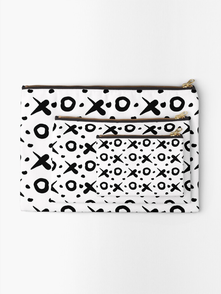 Alternate view of All my love xoxo - Black on white  Zipper Pouch