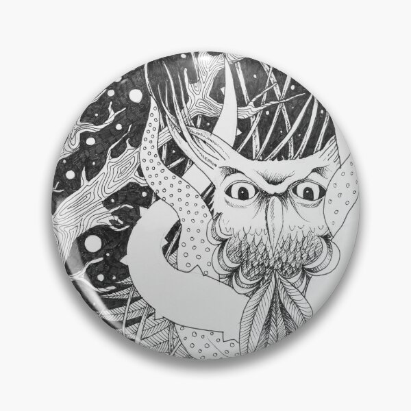 Item preview, Night Owl black and white illustration designed and sold by adelacreative.