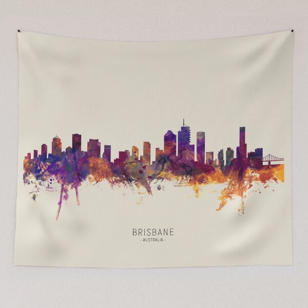 Aperçu de l'œuvre Brisbane Australia Skyline créée et vendue par ArtPrints.