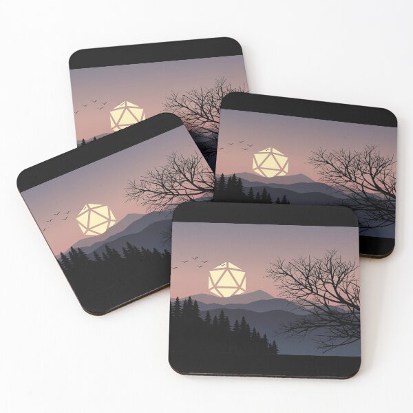 Item preview, Mountain Birds Sunset D20 Dice Sun Tabletop RPG Maps and Landscapes designed and sold by pixeptional.