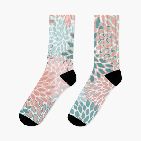Item preview, Floral Prints, Coral and Teal, Abstract Art designed and sold by meggydesigns.