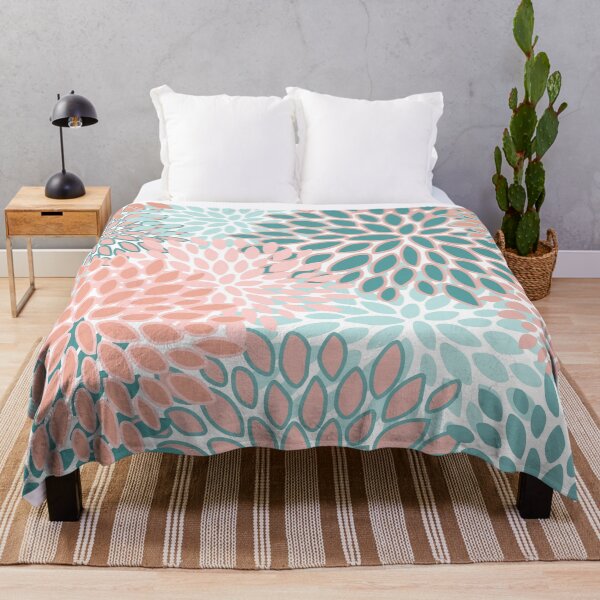 Item preview, Floral Prints, Coral and Teal, Abstract Art designed and sold by meggydesigns.