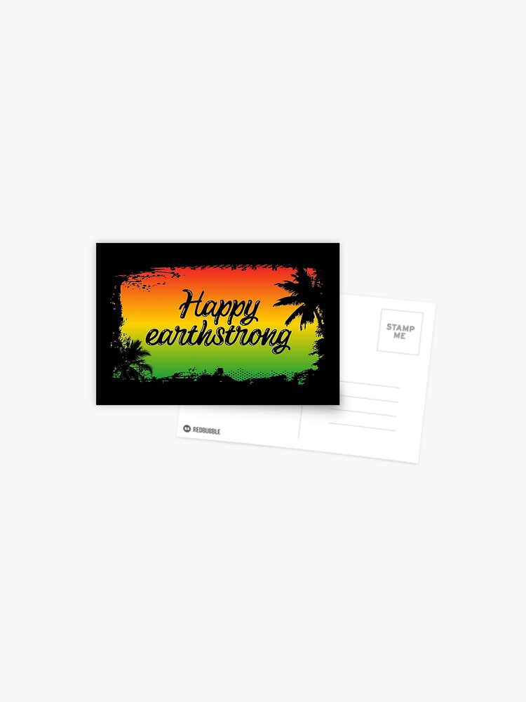 Carte Postale Joyeux Anniversaire Earthstrong Jamaican Rasta Slang Par Hothibiscus Redbubble