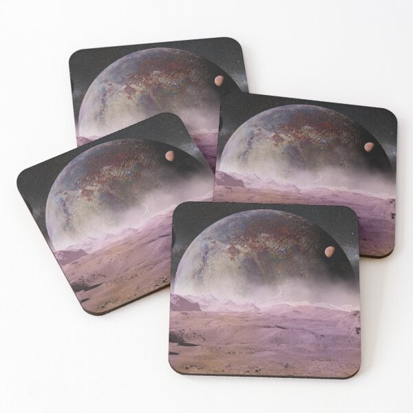Item preview, alien landscape with planet, moons and the Milky Way galaxy designed and sold by DottedYeti.
