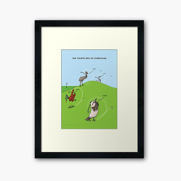 The Fourth Day of Christmas (4 Calling Birds) Framed Art Print