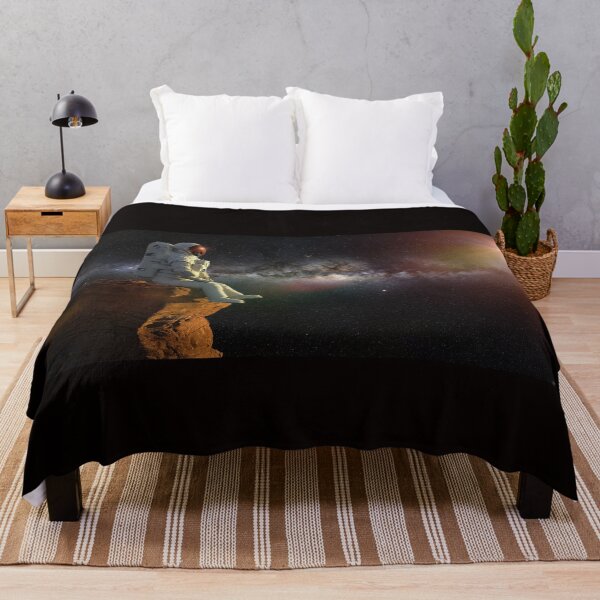 Item preview, astronaut on planet Mars, sitting on a cliff, watching the Milky Way galaxy designed and sold by DottedYeti.