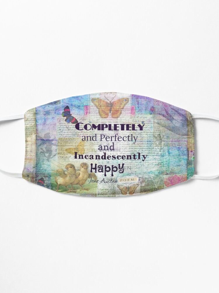 Alternate view of Jane Austen Mr Darcy Quote Completely And Perfectly And Incandescently Happy Mask