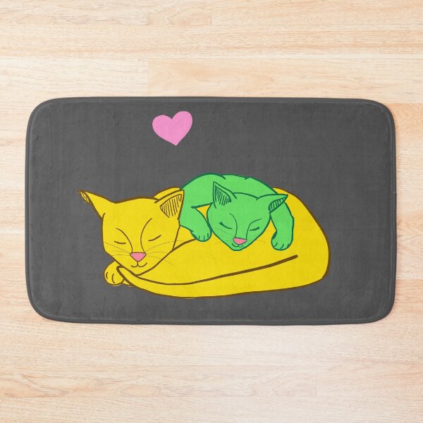 Item preview, Green and Yellow Cuddling Kitties - Punk, Hidge designed and sold by BitterbluePine.