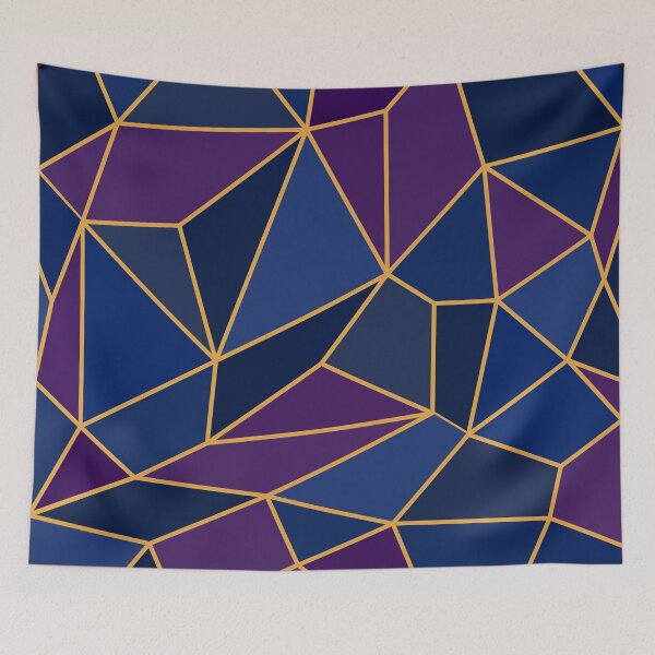 Item preview, Abstract Geometric Stained Glass Style Amethyst & Sapphire Shades designed and sold by Ladyfyre.