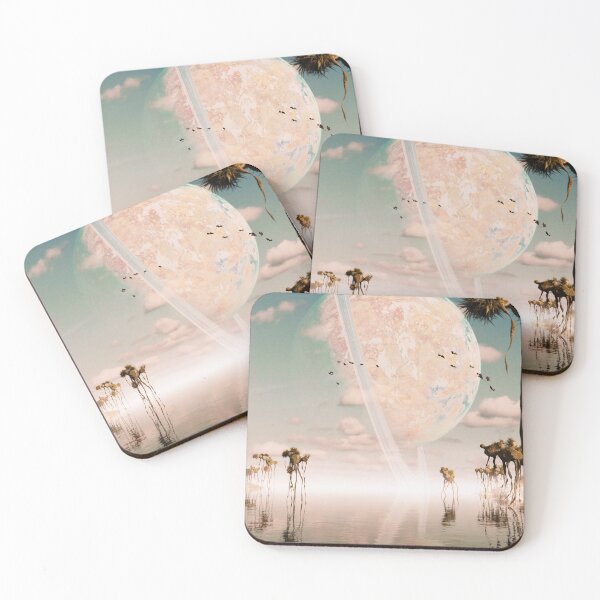 Item preview, exoplanet landscape, alien world with strange plants and flying creatures designed and sold by DottedYeti.