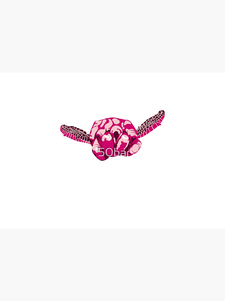 Turtle Hand Signal - Pink by 50bar