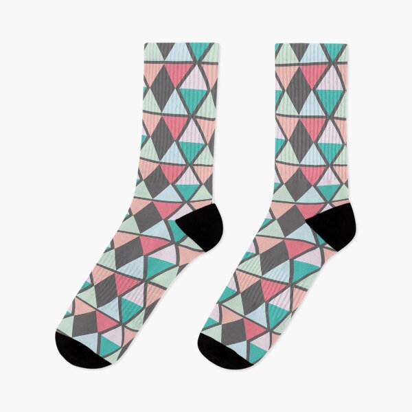 Item preview, Grey, Pink and Blue Geometric Triangles designed and sold by shadowbright.