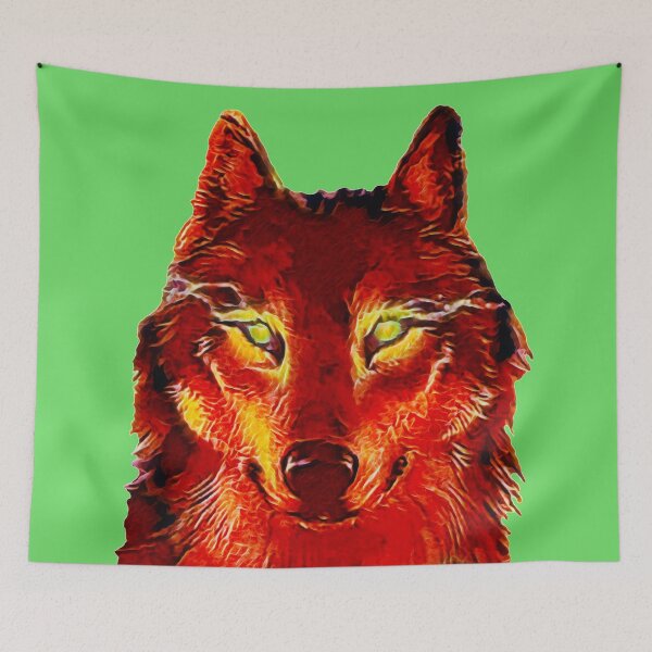Item preview, Wolf with green shining eyes designed and sold by helenkaiy.