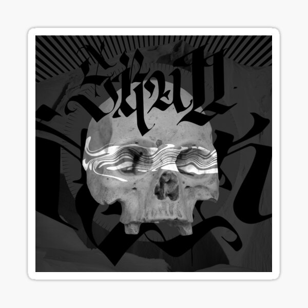 Skull calligraphy Sticker