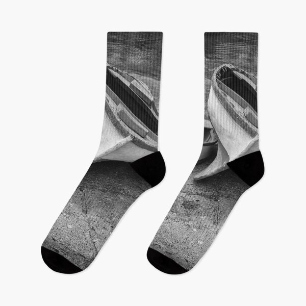 Item preview, Wooden boats in harbour - black and white designed and sold by iCimages.net.