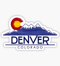 Denver Colorado wood mountains Sticker