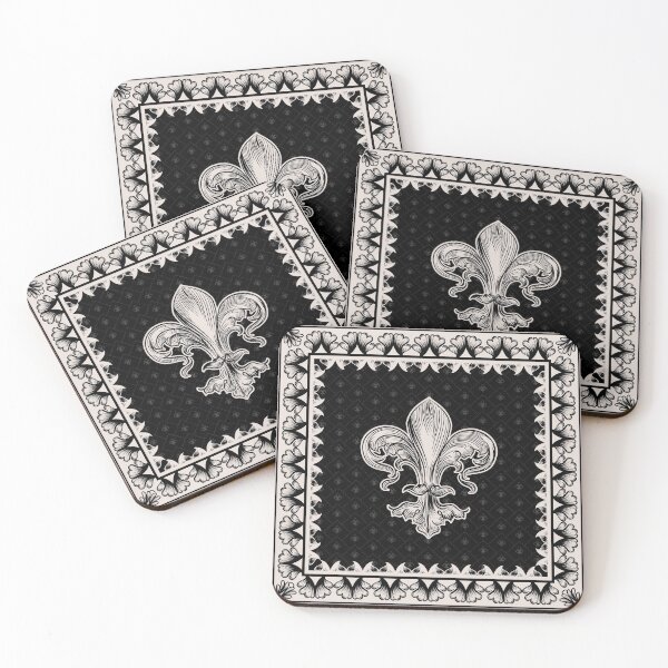 Item preview, Fleur-de-lis - Black and Cream designed and sold by k9printart.