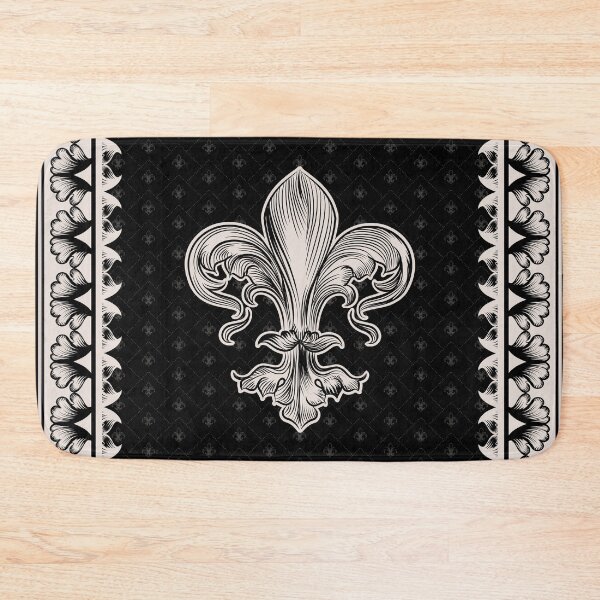 Item preview, Fleur-de-lis - Black and Cream designed and sold by k9printart.