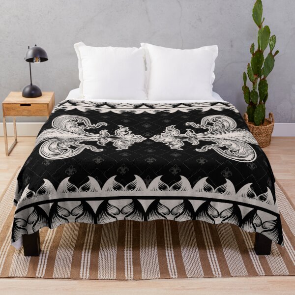 Item preview, Fleur-de-lis - Black and Cream designed and sold by k9printart.