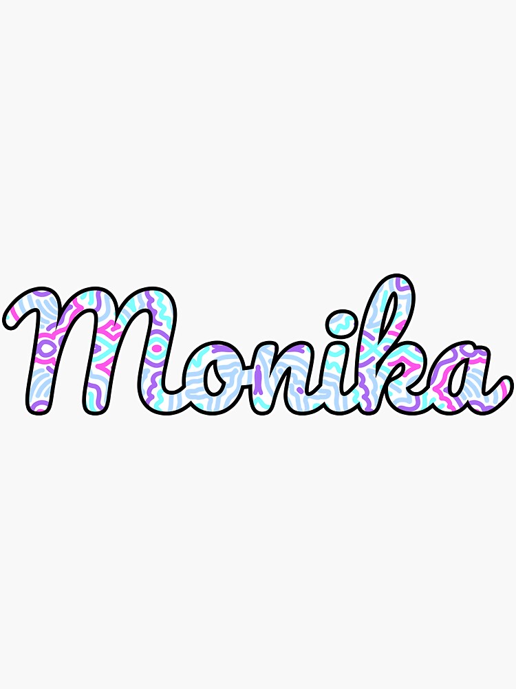 "Monika Handwritten Name" Sticker for Sale by inknames Redbubble