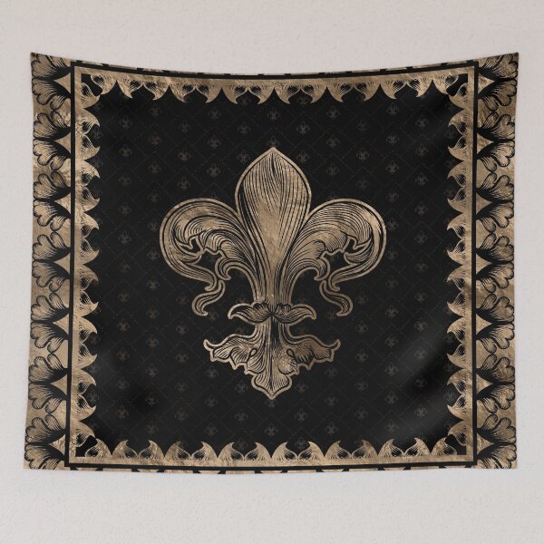 Item preview, Fleur-de-lis - Black and Gold designed and sold by k9printart.