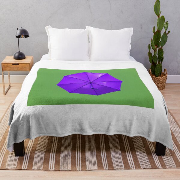 Item preview, Purple umbrella on green background designed and sold by Photopat.