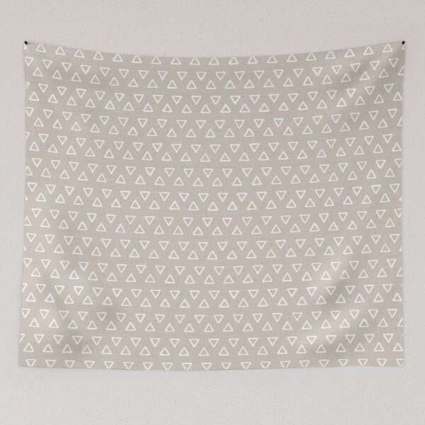 Item preview, White ink brushed triangles pattern with textured neutral background designed and sold by misentangled.