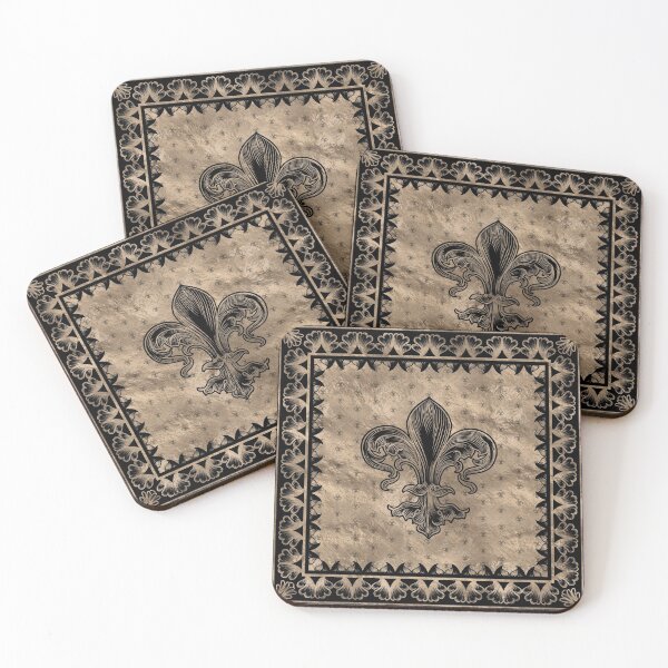 Item preview, Fleur-de-lis - Black and Gold designed and sold by k9printart.