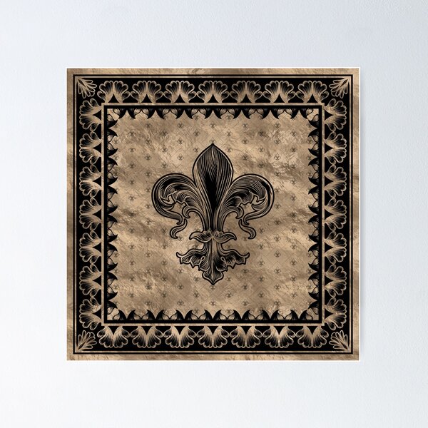 Artikel-Vorschau von Fleur-de-lis - Schwarz und Gold, designt und verkauft von k9printart.