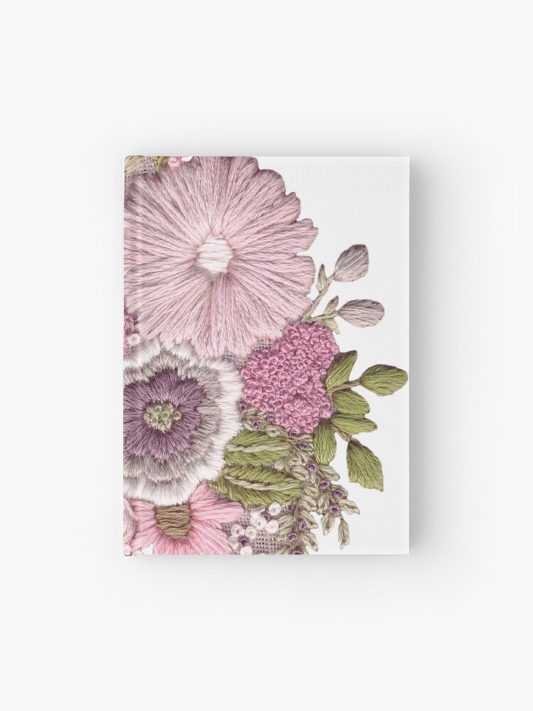 Cuaderno de tapa dura «Ramo de flores rosa y morado» de Stitch-In-Twine |  Redbubble