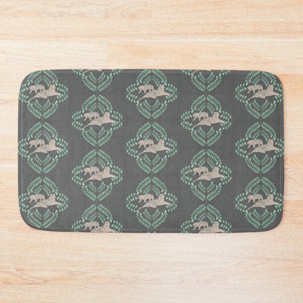Item preview, Tiger Friends Big Cat Jungle Art With Modern Leaves in Grey designed and sold by Nugget Of Happiness.