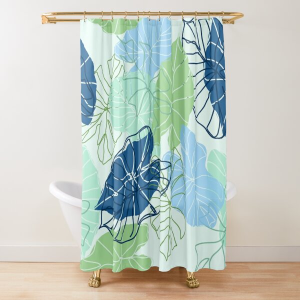Taking it Easy with Elephant Ears - Blue, Green Shower Curtain