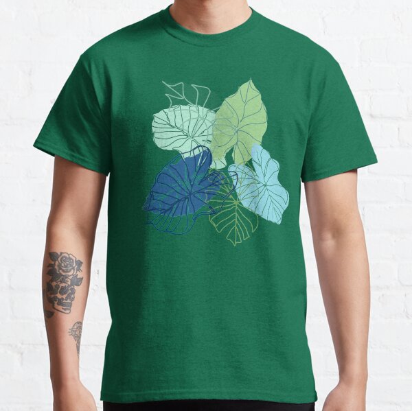 Taking it Easy with Elephant Ears - Blue, Green Classic T-Shirt