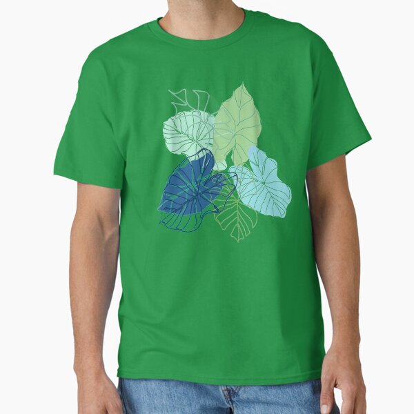 Taking it Easy with Elephant Ears - Blue, Green Classic T-Shirt