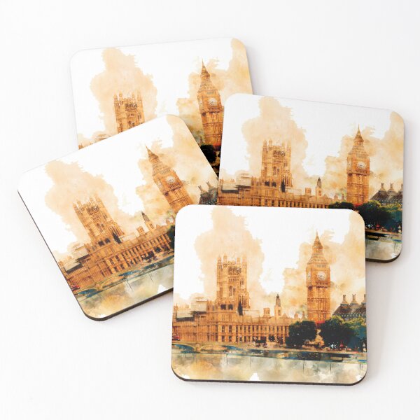 Item preview, London Big Ben cityscape watercolor painting designed and sold by Stylizing4You.