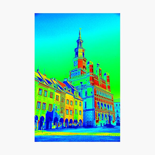 Poznan Town Square Pop Art Photographic Print