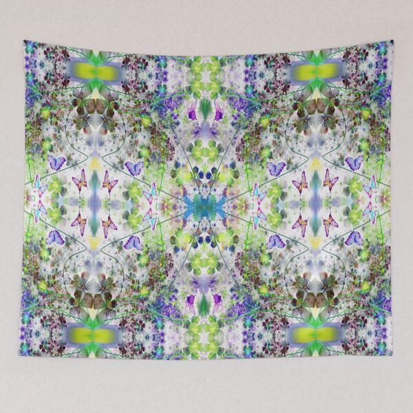 Item preview, Butterflies and flowers , psychedelic Arte Abstracto, abstract art design designed and sold by Adri Barnard.