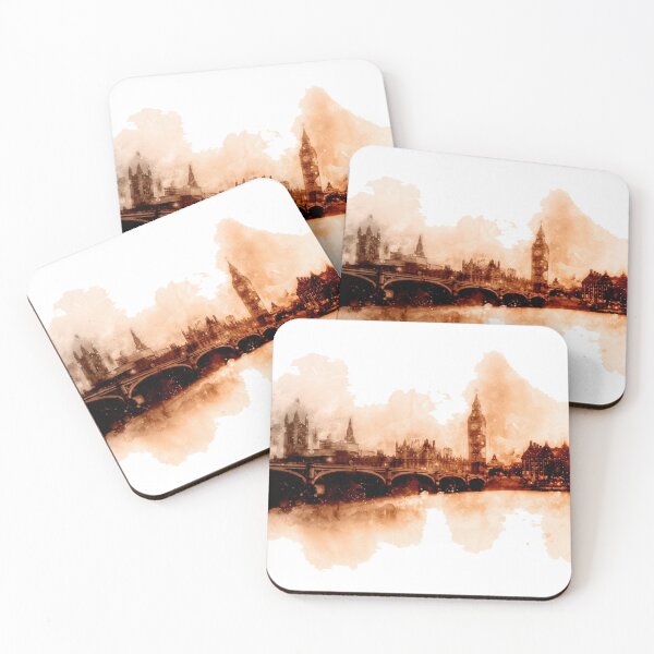 Item preview, London Big Ben skyline watercolor painting designed and sold by Stylizing4You.