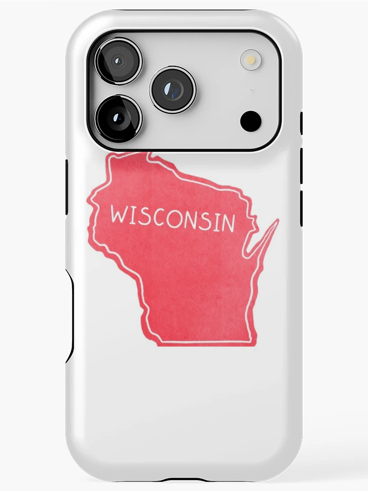 Thumbnail 1 of 4, iPhone Case, Wisconsin Map Sticker designed and sold by Drawingvild.